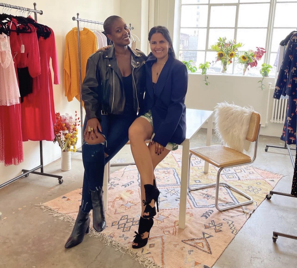 Christy and Tia together in the Trip Sales showroom